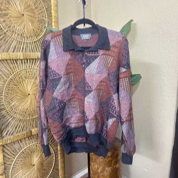 Bally Men’s Slight Printed Patchwork Luxury Sweater Size 56 - Picture 1 of 7